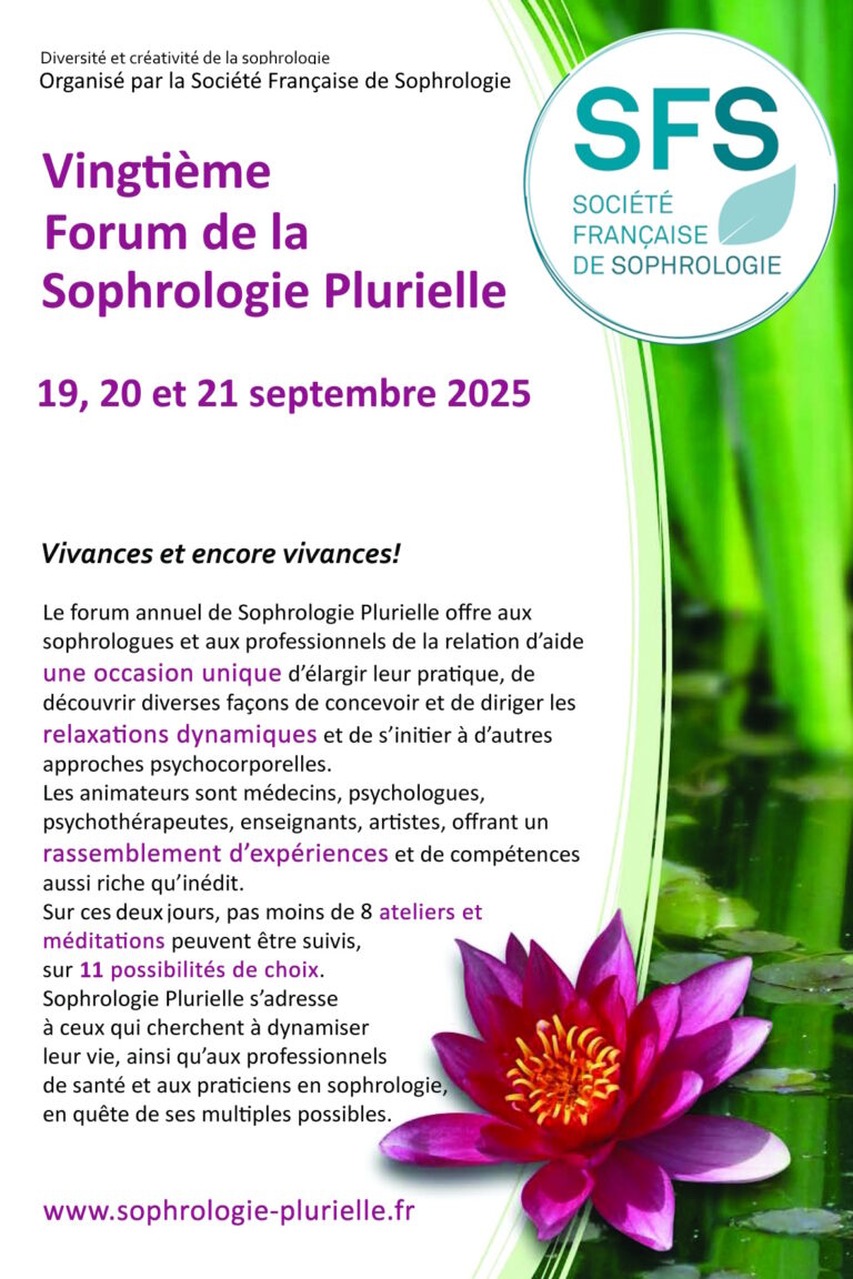 Forum Sophrologie Plurielle - SFS - Société Française de Sophrologie