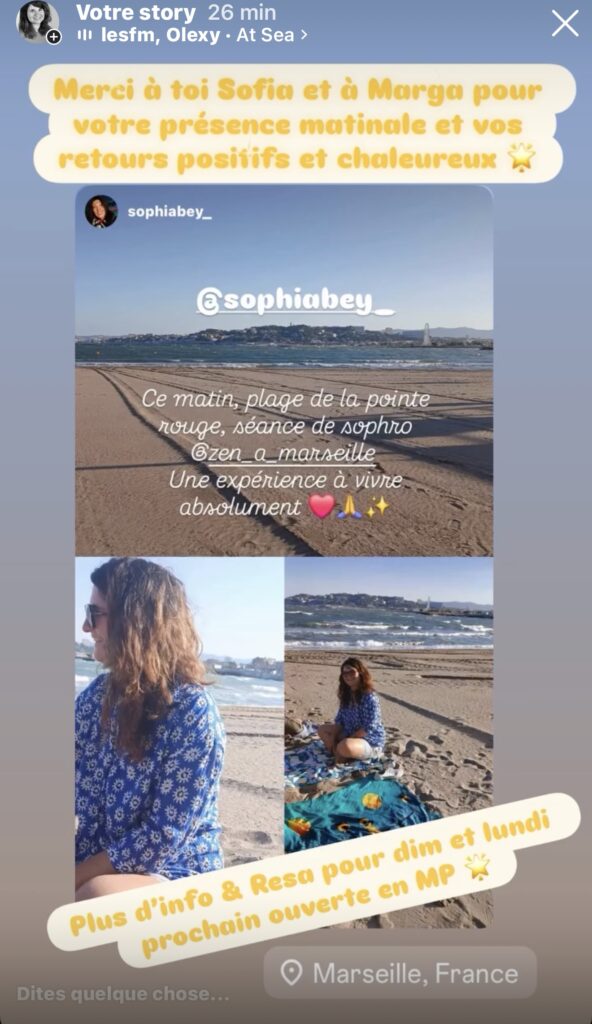 Avis-sur-Florence-Salat-et-sophrologie-sur-la-plage-le-matin-Marseille